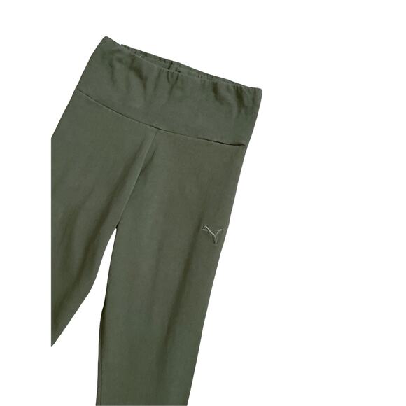 PUMA Womens Size Small Cropped Green Work Out Athletic Yoga Leggings Pants - Picture 3 of 6